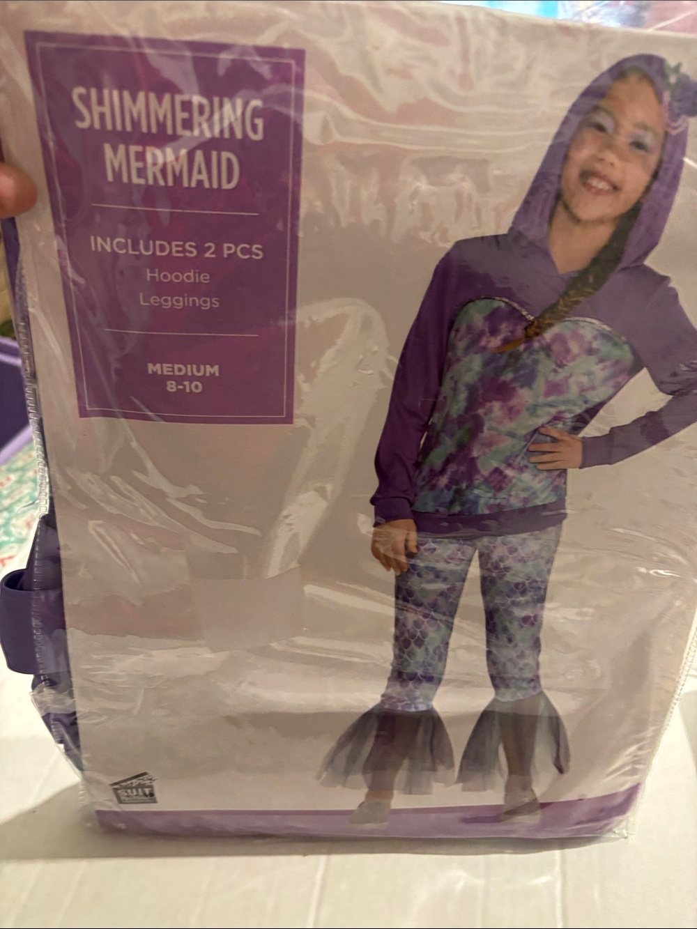 Shimmering Mermaid Purple Hoodie & Leggings Costume size medium 8–10